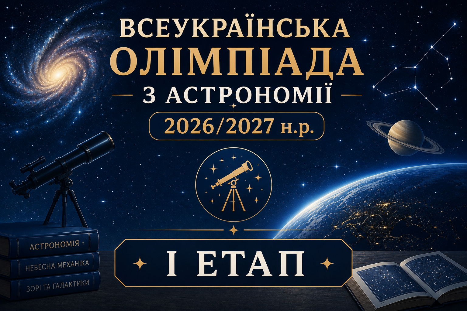Вітаємо переможців І етапу Всеукраїнської олімпіади з астрономії 2026/2027 